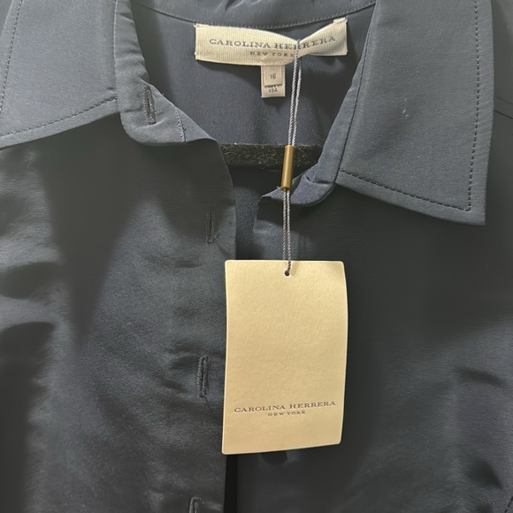 NWT Carolina Herrera Navy Button Down Dress - Picture 4 of 10